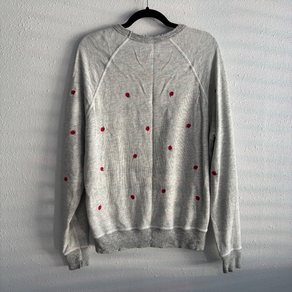 The Great. College Sweater in Gray w/ Apple Embroidery - Picture 6 of 6